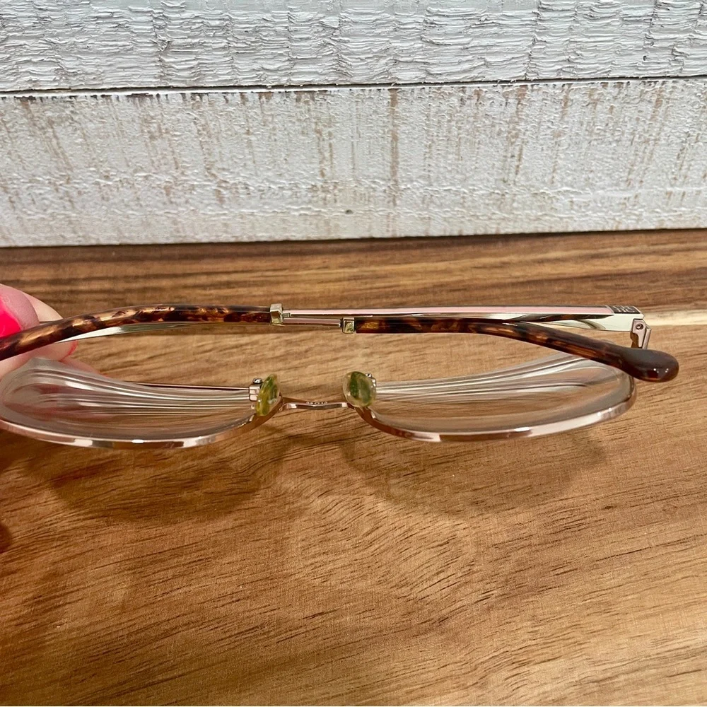CAROLINA HERRERA VHE125K Gold Brown Pink Tortoise Square Metal FRAMES  54-15-135